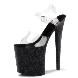 8inch-20cm Exotic Flash Powder Elegant Peep Toe Bride Party Platform Sandals Sexy Fetish Model Nightclub Pole Dance Shoes Queen