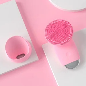 Customized Ultrasonic Vibration Facial Cleanser Multifunctional Electric Silicone Artifact LED Cleaning Face Cleaning Brush