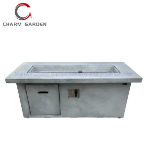 Garden Decoration Outdoor Fiberglass Reinforced Concrete Fire Pit Dining Table