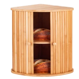 Hot Sale Modern Rectangle Bamboo Multifunctional Eco-Friendly Large Capacity Bread Box for Kitchen Countertop Storage