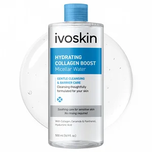IVOSKIN Miracle Hydrating Collagen Boost Anti-Wrinkle Micellar Water Gentle Daily Use Dermatologist Tested Botanical Infusion