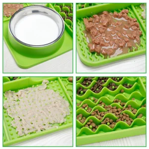 Dog Lick Mat 47 Strong Suction Cups Food-Grade Silicone Portable Slow Feeder Solid for Dog Bathing Grooming Anxiety Relief