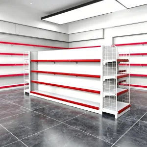 Single Side Double Side Metal Supermarket Shelving Supermarket Retail Stores Display Rack Tore Fixtures Commercial Rack Shelving