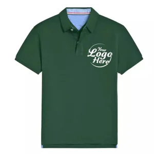 Camisa polo casual unissex personalizada, solta, de algodão, para trabalho em golfe
