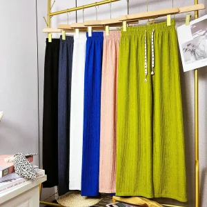 1.69 Dollar Model DNK004 Pants Waist Free Summer Cool Material Outdoor Trousers Women Cargo Jogging Pants With Prints