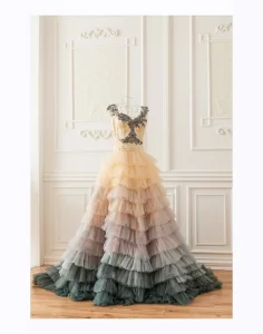 Ombre Wedding Colorful Wedding Dress for Women Engagement Photoshoot Dress Wedding Evening Gown Photography Women Dress