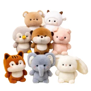 Cute Jungle Animal Plush Toys Stuffed Elephant Rabbit Pig Giraffe Plush Gift for Kids Student