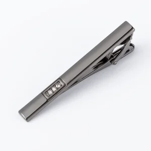 Wholesale New Arrival High Quality Luxury Diamond Gunmetal Color Metal Tie Clips TS50312-H Exporters, Companies