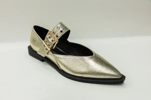OEM ODM Custom Gold Patent PU Ladies Ballerina Shoes