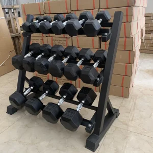 Rubber Hexagonal Dumbbell Set