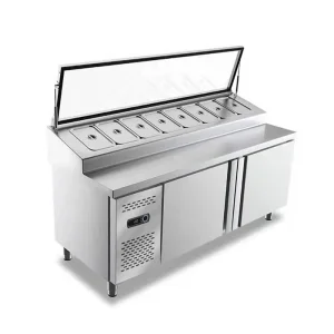 Premium Commercial Pizza Prep Table with Refrigerated Storage