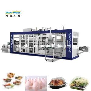 Automatic 2 Stations Air Pressure &amp; Vacuum Forming Machine, PLA/PP/PS Pet Plastic Food Containers Thermoforming Machine
