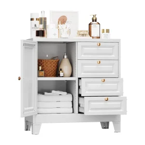 Lockable Storage White Cabinet