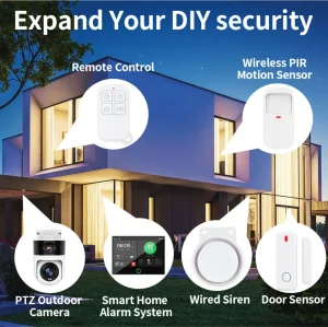 Tuya Smart Home Security Intruder Alarm System Wireless &amp; Wired GSM 4G Battery Backup Portable Smart House Automation