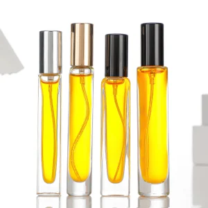 10ml 15ml Long Thin Tall Slender Round Square Shape Mini Empty Glass Perfume Bottle with Screw Crimp Neck Pump Spray