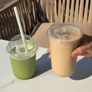Custom Printed Logo Transparent Plastic Cups With Lids