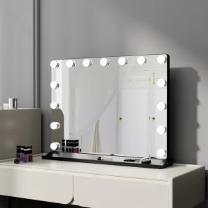 58x45mm With LED Light Mirror Cosmetic Tabletop Vanity Hollywood Makeup Mirror