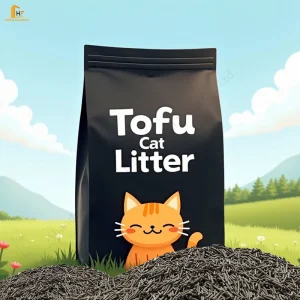 Fabricado na China Fornecimento Direto de Fábrica Produto para Animais de Estimação Areia para Gato Premium de Tofu com Baixa Poeira e Agregação Instantânea para Controle de Odor Ecológico Feito de Polpa de Feijão
