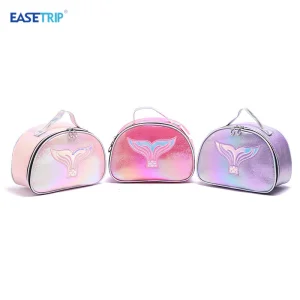 Luxury Mermaid Tail Cosmetic Bag New Private Label Holographic Zipper Portable Travel Handbag Polyester 89g Makeup Bag