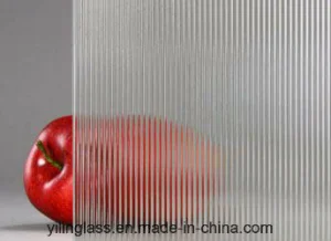 Tempered Frosted Stripe Line Pattern U Channel Glass