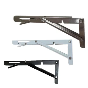 GOOD Furniture Hardware Stainless Steel Modern Triangle White Black Wall Mounting Adjustable Angle Folding Table Leg Brackets