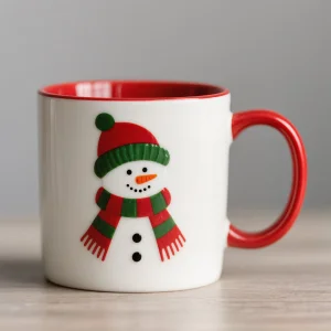 China Minimalist style winter snowman Christmas red decoration ceramic cup VDLK4913 Manufacturer, Supplier