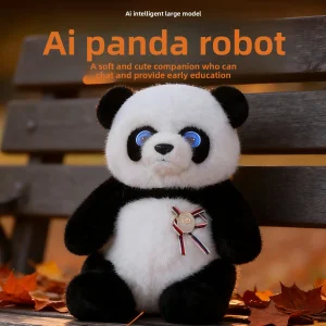 Intelligent AI Dialogue Panda Plush Robot Toy, Interactive Talking Stuffed Doll Emotional Companion Early Education Toy