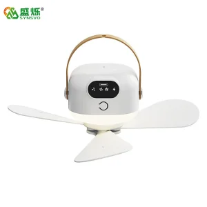 Portable LED Ceiling Fan with Light USB Charging &amp; Remote Control for RV Hotel &amp; Car for Outdoor Camping