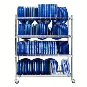 Customizable heavy duty wire shelving with wheels