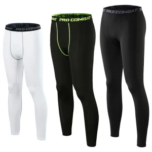 Men's Compression Pants Pockets Cool Dry Sports Leggings Running Tights Men's Compression Pants for Running