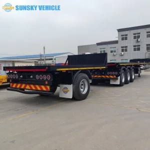 Two Coat Anti-Corrosion Prime 3 Axles Flatbed Semi-Trailer for Outdoor Use