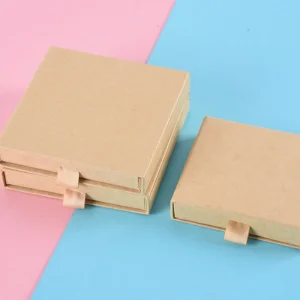 Caja de embalaje para joyería con diseño de cartón personalizado, cajón deslizante, para collares y gafas de sol, con estampado industrial y laminado mate
