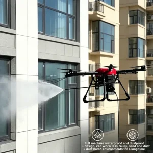 Dron autónomo de limpieza a gran altitud con sistema de radar anticolisión