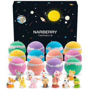 Custom Private Label Bath Fizzer Fizzy Organic Bath Bomb Toys Inside Kids Bath Bomb Gift Set