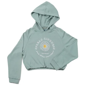 Wholesale Organic cotton women's embroidery raglan sleeve crop hoodie