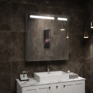 Modern Aluminum LED Bathroom Cabinet with Mirror for Apartment &amp; Villa