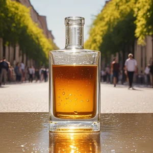 Wholesale Price Luxury 500ml 700ml 750ml Clear Square Whisky Bottle Extra Flint Rum Tequila Whiskey Vodka Liquor Glass Bottle with Printing Logo