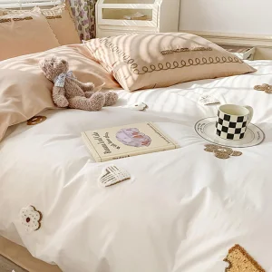 100% Cotton Modern Simple Style Duvet Cover Set Home Skin Friendly Breathable Quilt Cover Set