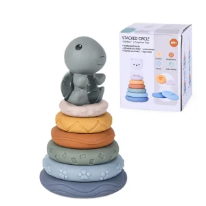 Novo Brinquedo Educativo de Silicone Macio para Dentição e Empilhamento para Bebês e Infantes Presente