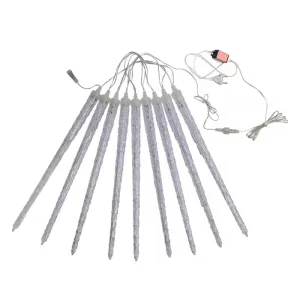 Luzes de Efeito de Queda de Neve - Luzes de Tubo de Chuva, Natal, Luzes de Gelo LED Cristal com Bateria para Exterior