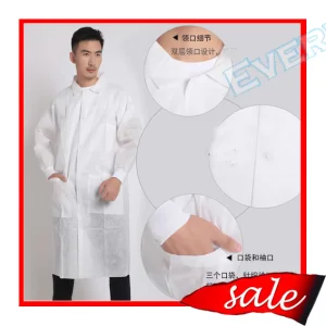 Disposable Lab Coat, Medical Lab Coat, Nonwoven Lab Coat, PP Lab Coat, SMS Lab Coat, Doctor Lab Coat, Polypropylene Lab Coat, Lab Coat, Protective Lab Coat