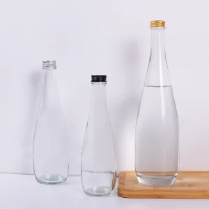 330ml 500ml Super Flint Glass Mineral Water Bottle with Aluminum Lid Cork