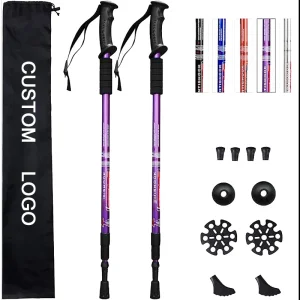 Outdoor Carbon Fiber Walking Sticks Telescoping Foldable Self Defense Hiking Trekking Poles