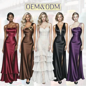 OEM High Quality Satin Prom Dress