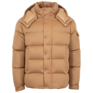 Wholesale Winter Warm Outdoor Insulated Custom Design Men's High Quality Shinny Camel Hooded Duck Down Puffer Jackets Outerwear Coat Parka