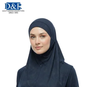 Malaysian OEM Top Seller Water-Resistant Quick Dry Beaded Spandex Casual Sports Hijab Muslim Women Swimming Fitness Solid All
