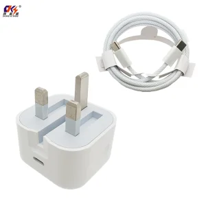 Factory Price Portable Pd 20W UK Plug Fast Charging Suit Travel USB C Power Adapter Charger with Type-C Cable for Mobile Phone