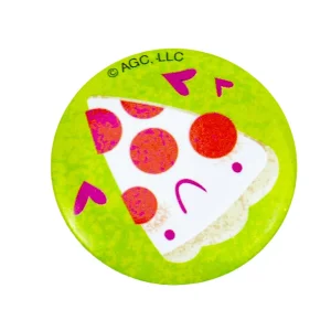 Custom Screen Printed Plated Metal Button Badge