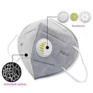 Cheap Activated Carbon KN95 Mask with Valve Non Woven Disposable Anti-Pollution Anti-Smog Earloop Face Mask