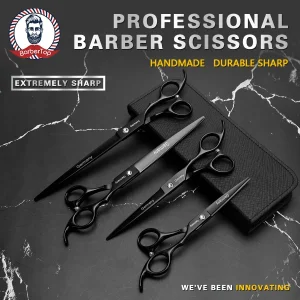 Four Sizes Scissor Black Professional Hairdresser